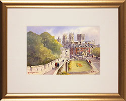 Ken Burton, Watercolour, York City Walls Medium image. Click to enlarge