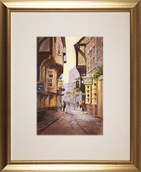 Ken Burton, Watercolour, Stroll Down The Shambles, York