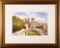 Ken Burton, Watercolour, York City Walls  Medium image. Click to enlarge