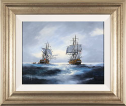 Ken Hammond, Original oil painting on canvas, A Fiery Exchange Medium image. Click to enlarge