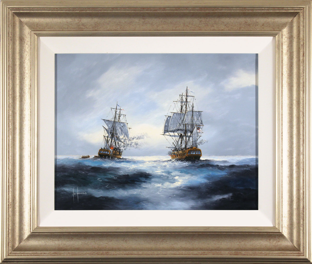 Ken Hammond Original oil painting on canvas, A Fiery Exchange, Art to