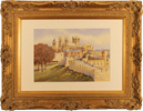 Ken Burton, Watercolour, York Minster and City Walls