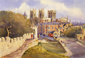Ken Burton, Watercolour, The City Walls of York Medium image. Click to enlarge