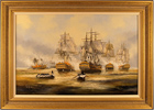 Ken Hammond, Original oil painting on canvas, Battle of Trafalgar, 21st October 1805, Victory fighting Temeraire Medium image. Click to enlarge