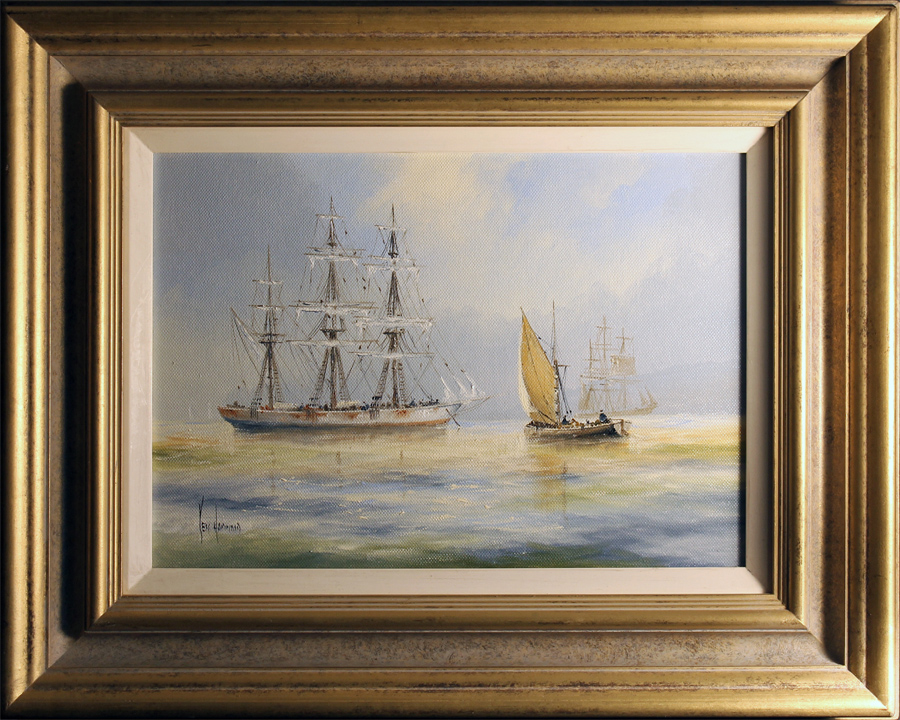 Ken Hammond, Original oil painting on canvas, Marine Scene