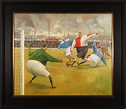 Lee Fearnley, Original oil painting on panel, Through On Goal Medium image. Click to enlarge