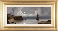 Les Spence, Original oil painting on canvas, Cliffside Mooring Medium image. Click to enlarge