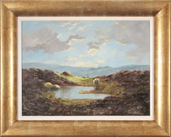 Lewis Creighton, Original oil painting on panel, Young Ralph's Cross, North Yorkshire