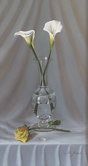 Marisa Mallol, Original oil painting on panel, Still life