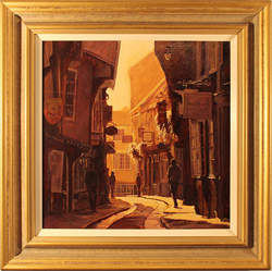 Stephen McGrath, Original oil painting on canvas, Sunlight Through the Shambles, York Medium image. Click to enlarge