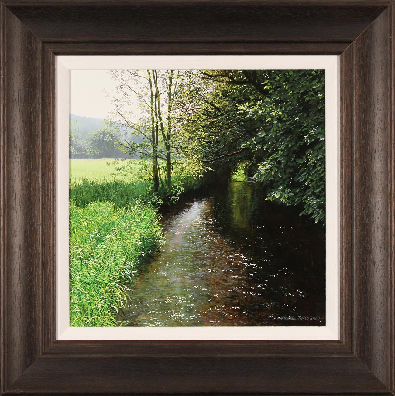 Michael James Smith, Original oil painting on panel, Shallow River