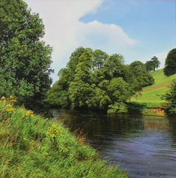 Michael James Smith, Original oil painting on panel, The River Wharfe, Yorkshire Medium image. Click to enlarge