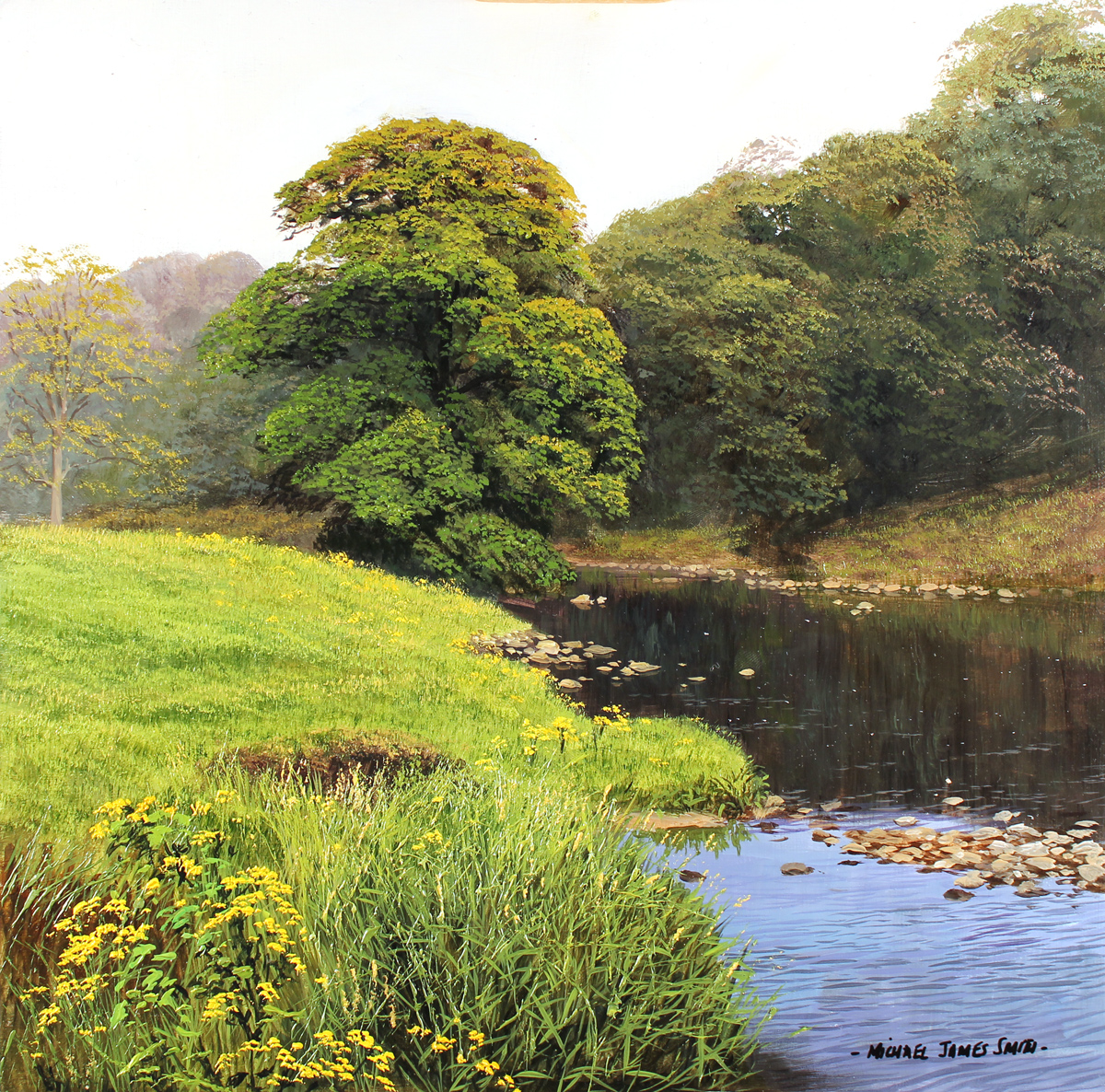 Michael James Smith, Original oil painting on panel, The River Wye