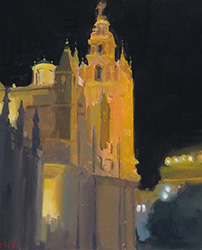 Michael John Ashcroft, ROI, Original oil painting on panel, Golden Light, Catedral de Seville Medium image. Click to enlarge