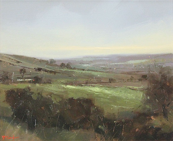 Michael John Ashcroft, ROI, Original oil painting on panel, A Distant Harrogate