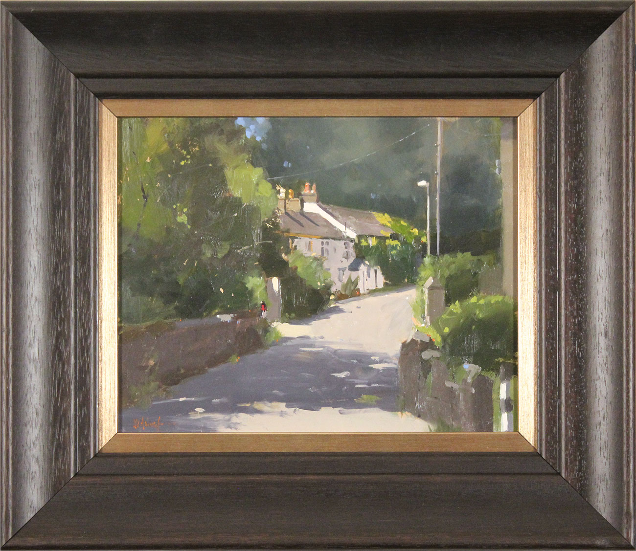 Michael John Ashcroft, ROI Original oil painting on panel, Back Lane