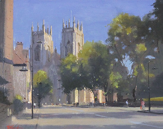 Michael John Ashcroft, ROI, Original oil painting on panel, A Summer Afternoon in York No frame image. Click to enlarge