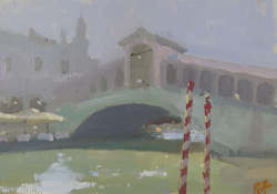 Michael John Ashcroft, ROI, Original oil painting on panel, Rialto Bridge Medium image. Click to enlarge