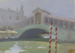 Michael John Ashcroft, ROI, Original oil painting on panel, Rialto Bridge Medium image. Click to enlarge