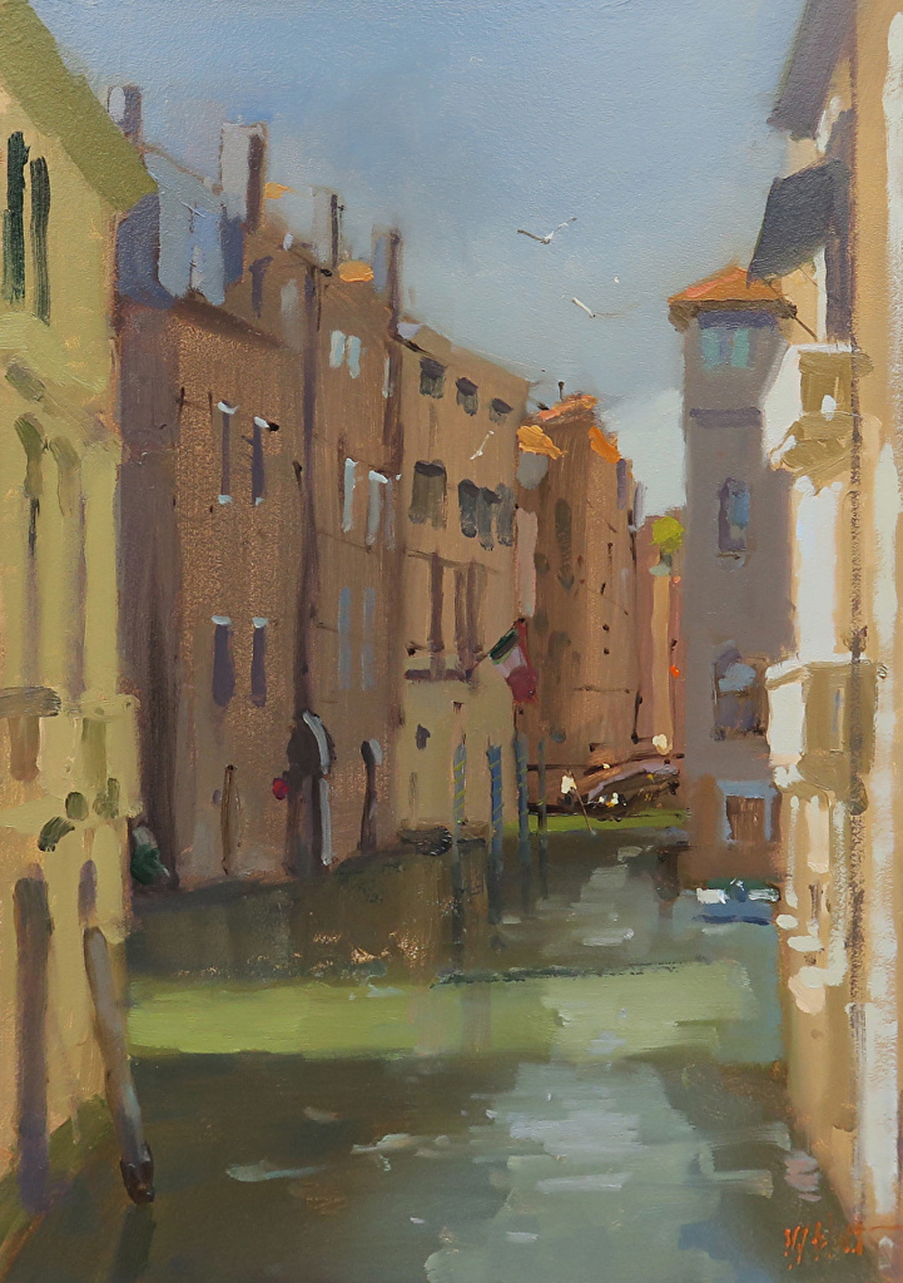 Michael John Ashcroft, ROI Original oil painting on panel, A Venice