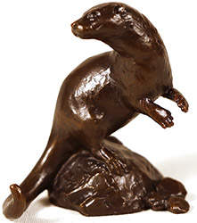 Michael Simpson, Bronze, Small Otter Medium image. Click to enlarge
