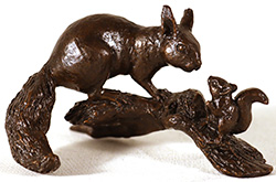 Michael Simpson, Bronze, Red Squirrel with Baby Medium image. Click to enlarge