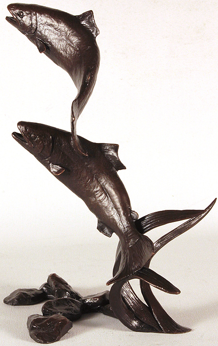 Michael Simpson, Bronze, Salmon Pair Leaping