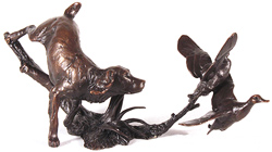 Michael Simpson, Bronze, Cocker Spaniel with Ducks Medium image. Click to enlarge