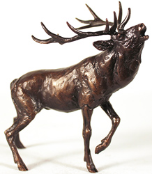 Michael Simpson, Bronze, Stag Roaring Medium image. Click to enlarge