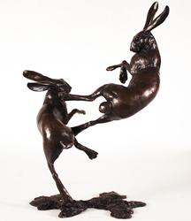 Michael Simpson, Bronze, Medium Hares Boxing Medium image. Click to enlarge