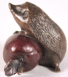 Michael Simpson, Bronze, Hedgehog with Apple Medium image. Click to enlarge