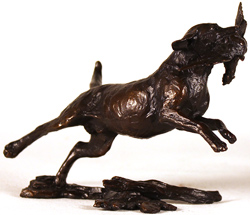 Michael Simpson, Bronze, Small Labrador Retrieving Medium image. Click to enlarge