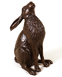 Michael Simpson, Bronze, Large Hare Moon Gazing 