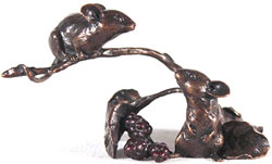 Michael Simpson, Bronze, Mice with Berries Medium image. Click to enlarge