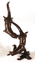 Michael Simpson, Bronze, Otters Swimming  Medium image. Click to enlarge