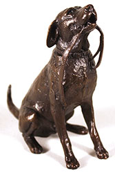 Michael Simpson, Bronze, Medium Labrador with Lead  Medium image. Click to enlarge