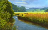 Michael James Smith, Original oil painting on canvas, Lathkil Dale, Derbyshire Medium image. Click to enlarge