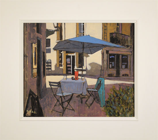 Mike Hall, Original acrylic painting on board, Café Table