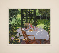 Mike Hall, Original acrylic painting on board, Table Set for Tea Medium image. Click to enlarge