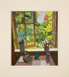 Mike Hall, Original acrylic painting on board, View of Summer Garden Medium image. Click to enlarge