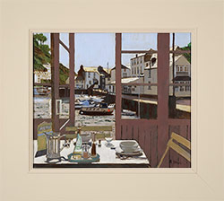 Mike Hall, Original acrylic painting on board, Based on Polperro  Medium image. Click to enlarge