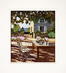 Mike Hall, Original acrylic painting on board, Preparation for Lunch  Medium image. Click to enlarge