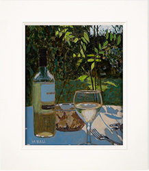 Mike Hall, Original acrylic painting on board, Evening Glass of Wine Medium image. Click to enlarge