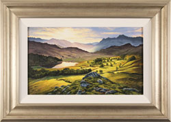 Suzie Emery, Original acrylic painting on board, Langdale Pikes, Lake District Medium image. Click to enlarge