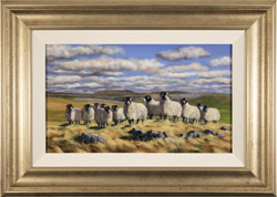 Natalie Stutely, Original oil painting on panel, Flock to Penyghent Medium image. Click to enlarge