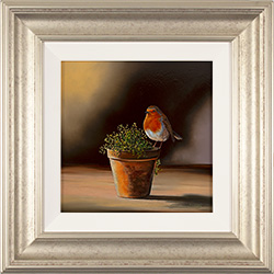 Natalie Stutely, Original oil painting on panel, Robin and Thyme Terracotta Medium image. Click to enlarge