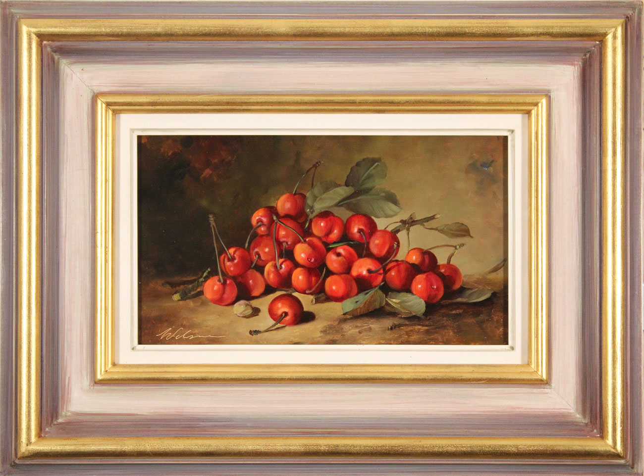 Paul Wilson, Original oil painting on panel, Handpicked Cherries