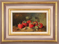 Paul Wilson, Original oil painting on panel, Handpicked Strawberries Medium image. Click to enlarge