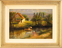 Paul Attfield, Original oil painting on panel, Across the Stream Medium image. Click to enlarge