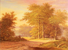 Paul Morgan, Original oil painting on panel, Autumnal Landscape